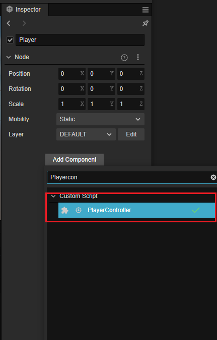 add player controller comp