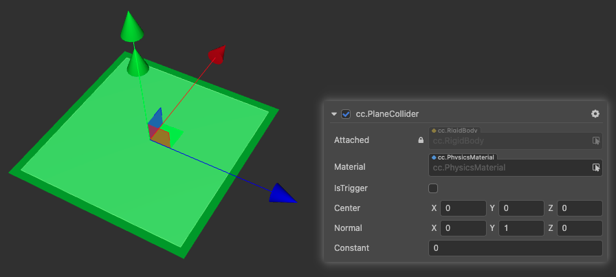 Plane collider component