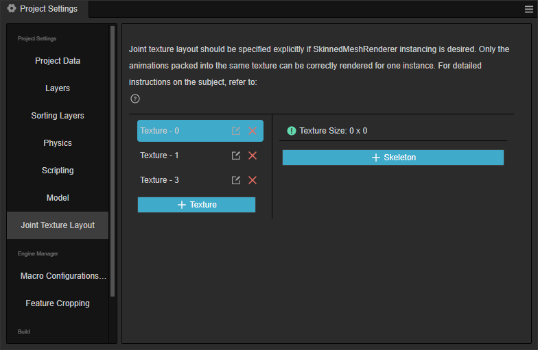 joint texture layout